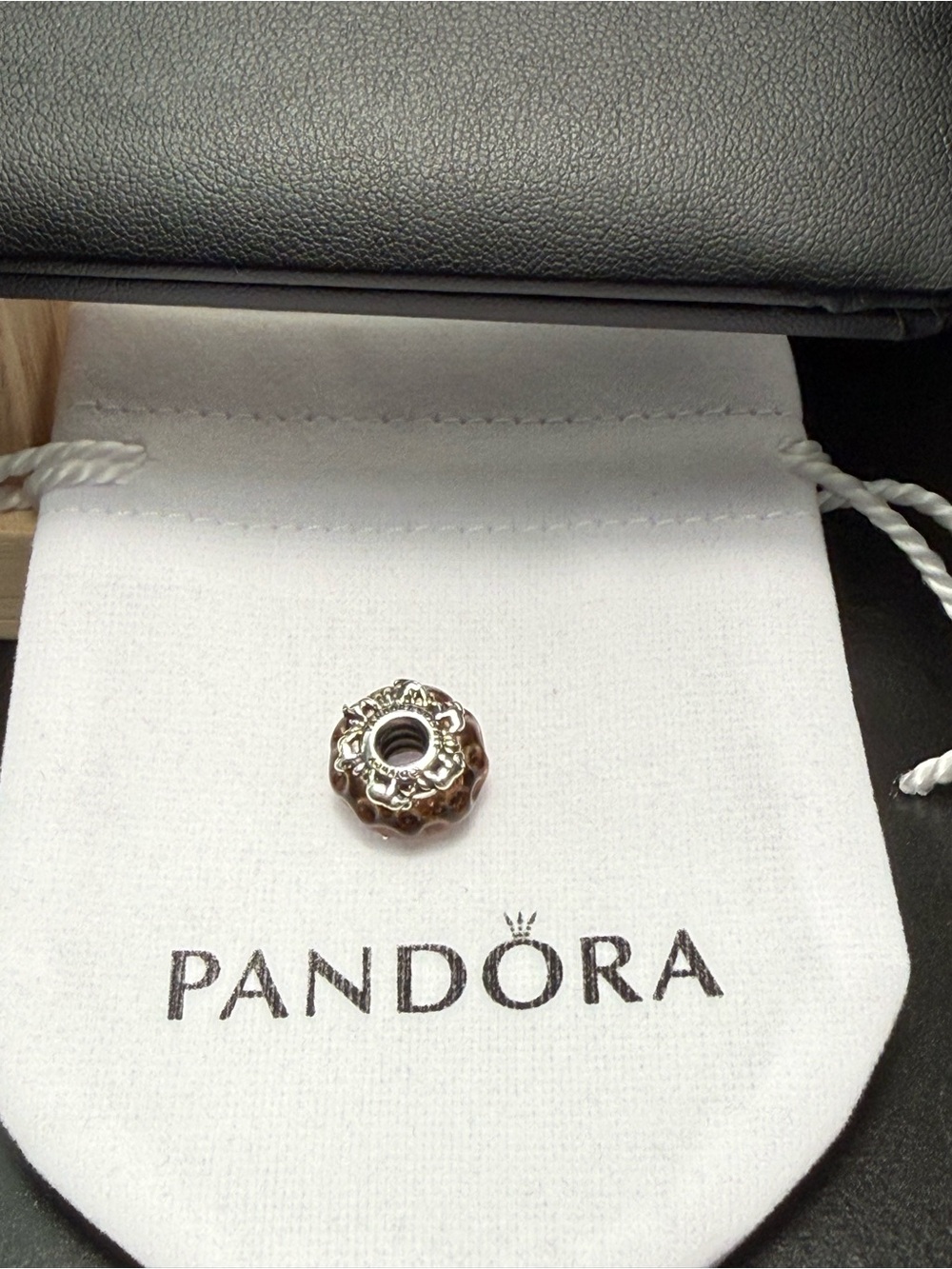 Pandora Amber Murano Glass Charm Elephant Detail S925 ALE Sterling Silver